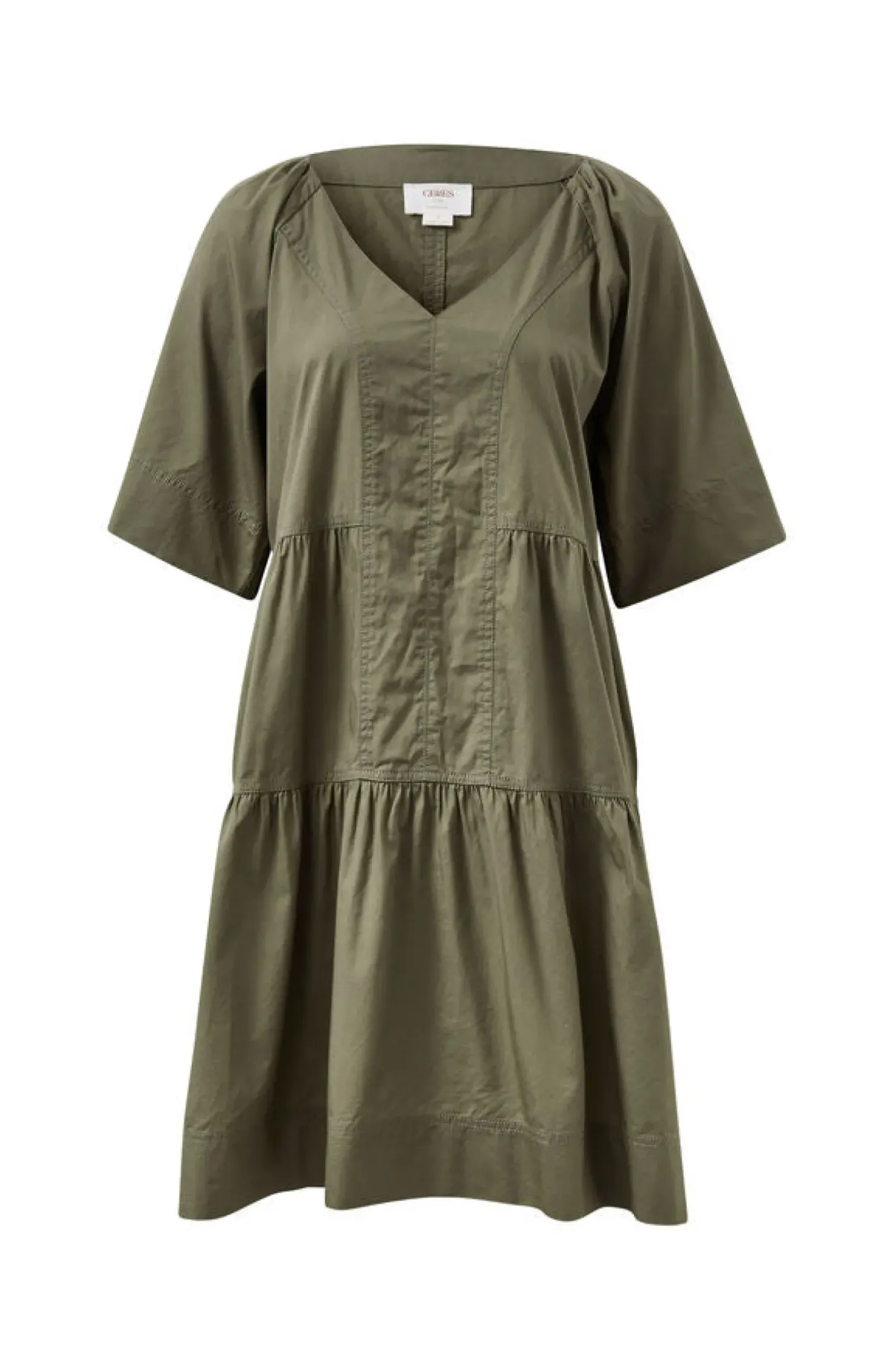 Clearance Ceres Life Tiered Poplin Mini Dress - Soft Olive