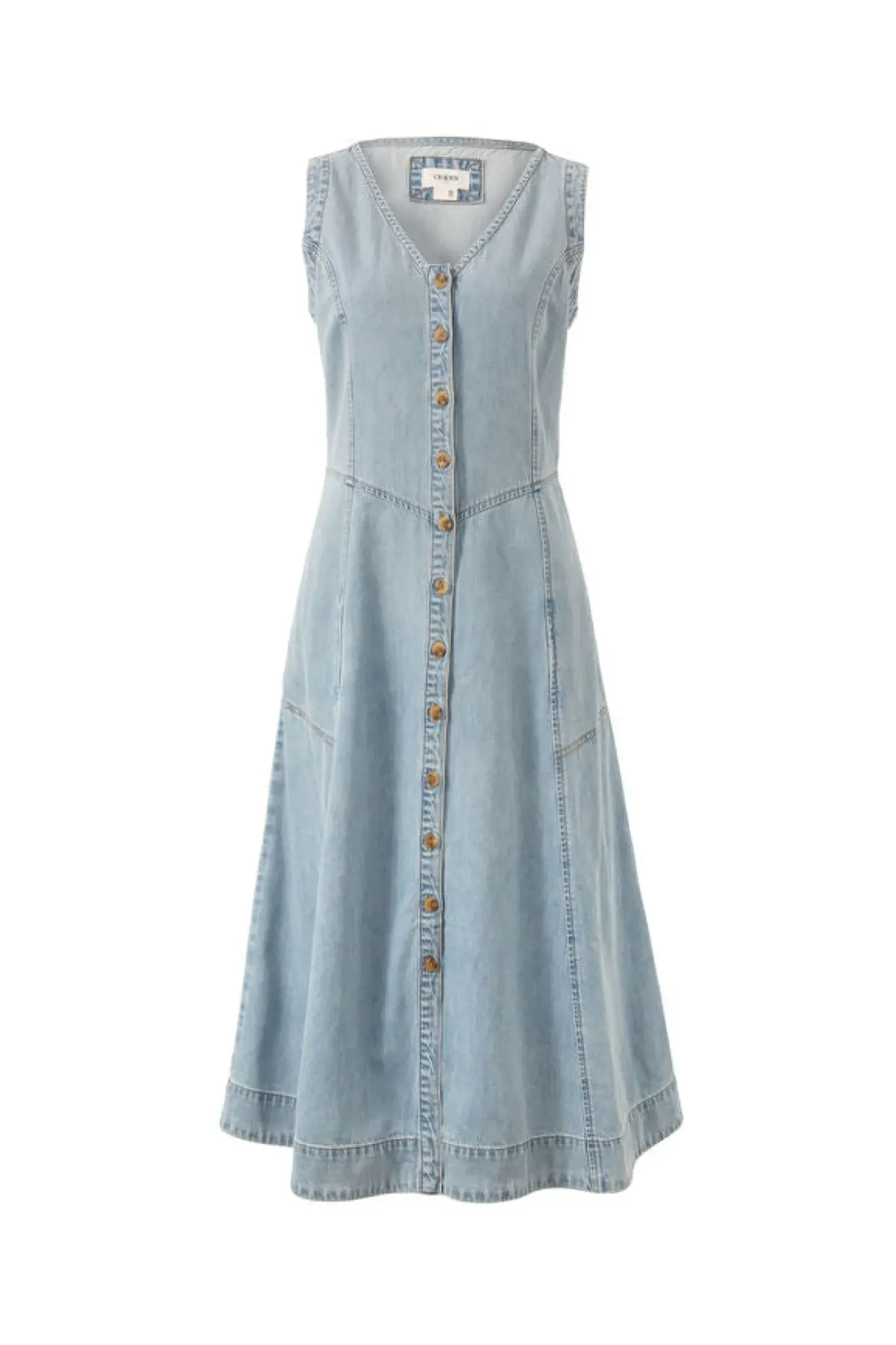 Hot Ceres Life V Neck Flared Midi Dress - Worn Blue