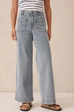 Best Ceres Life Wide Leg Front Pocket Jean - Vintage Blue