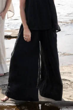 Outlet Eadie Lifestyle Eadie Arana Linen Pant - Black