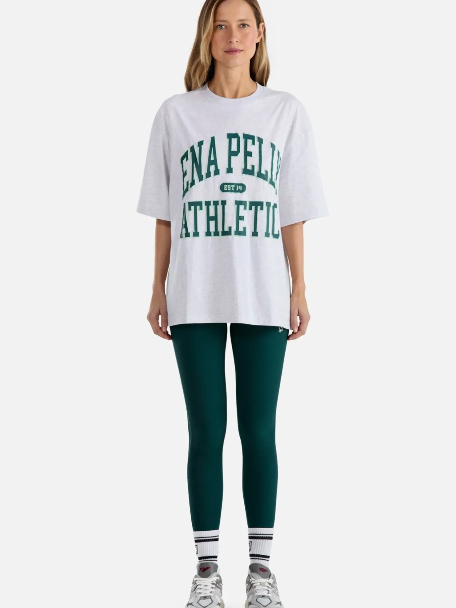 Best Ena Pelly Athletic Tee - White Marle