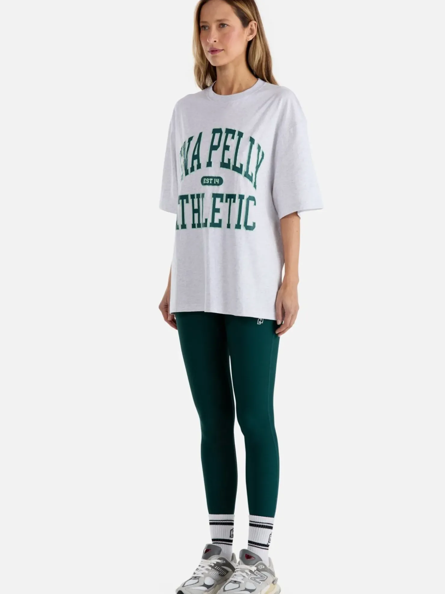 Best Ena Pelly Athletic Tee - White Marle