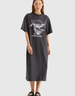 Hot Ena Pelly World Tour Tee Dress - Faded Black