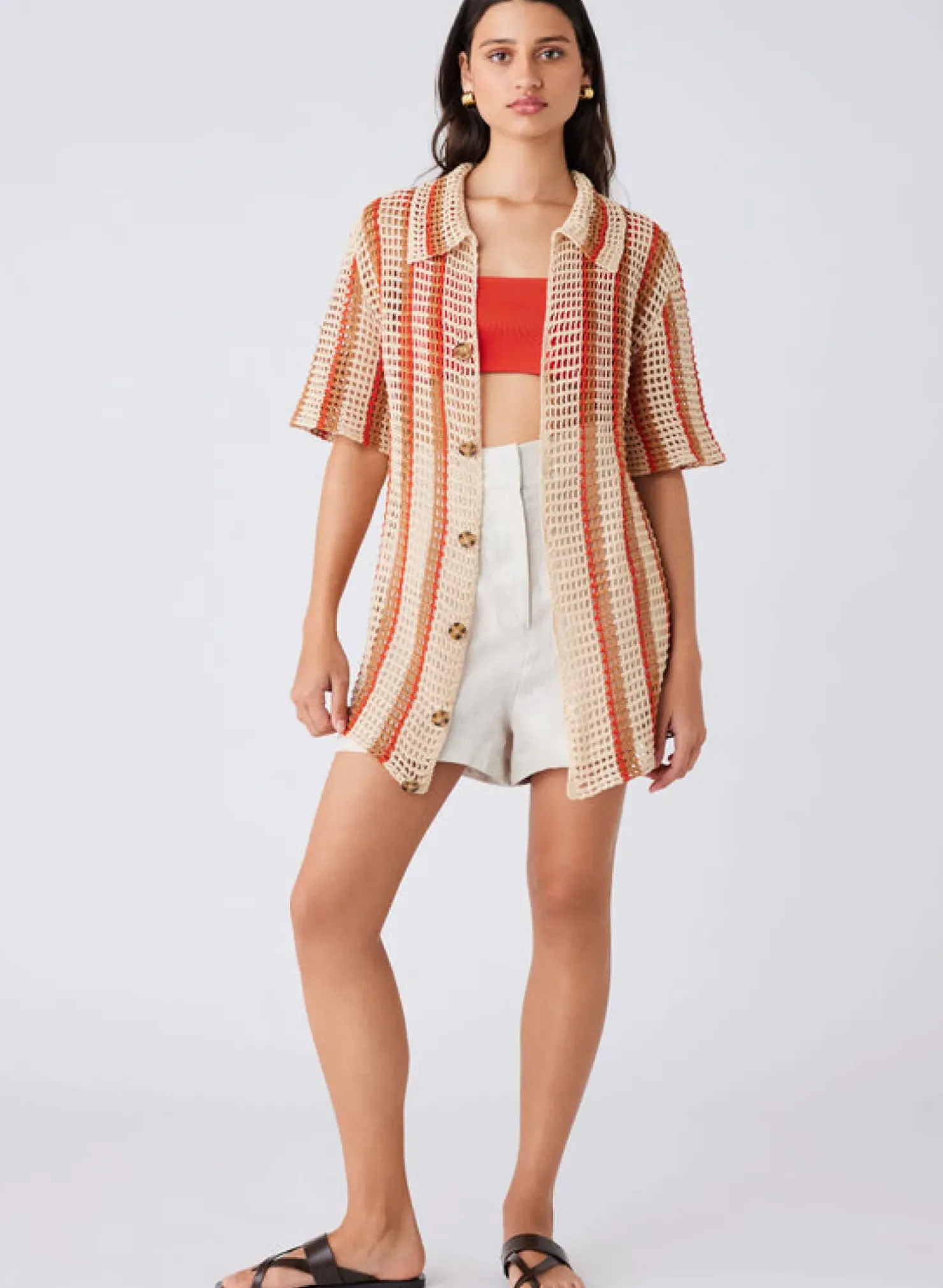 New Esmaee Saint Tropez Shirt - Natural Stripe