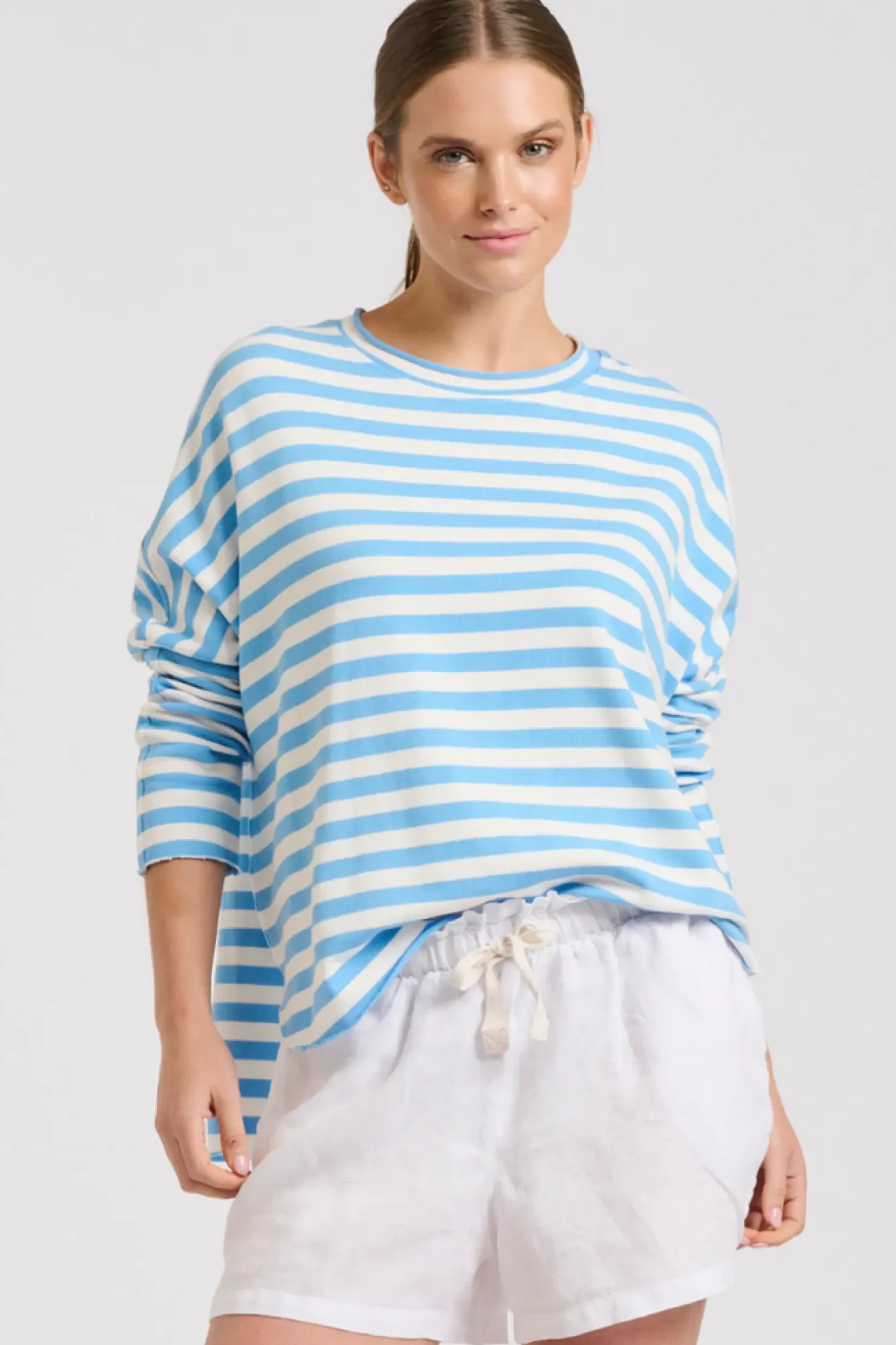 Sale Est1971 Est 1971 Raw Summer Sweatshirt - Blue/White Stripe