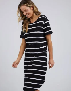 Online Foxwood Bay Stripe Dress- Black/White Stripe
