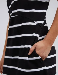 Online Foxwood Bay Stripe Dress- Black/White Stripe
