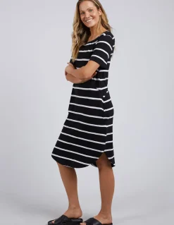 Online Foxwood Bay Stripe Dress- Black/White Stripe