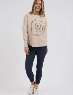 Clearance Foxwood Medalion Crew - Oatmeal