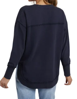 Clearance Foxwood Simplified Crew- Washed Navy