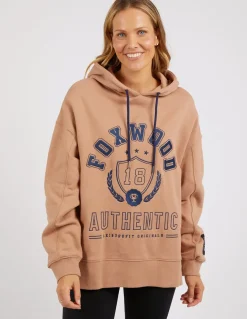 Discount Foxwood Varsity Hoody - Latte