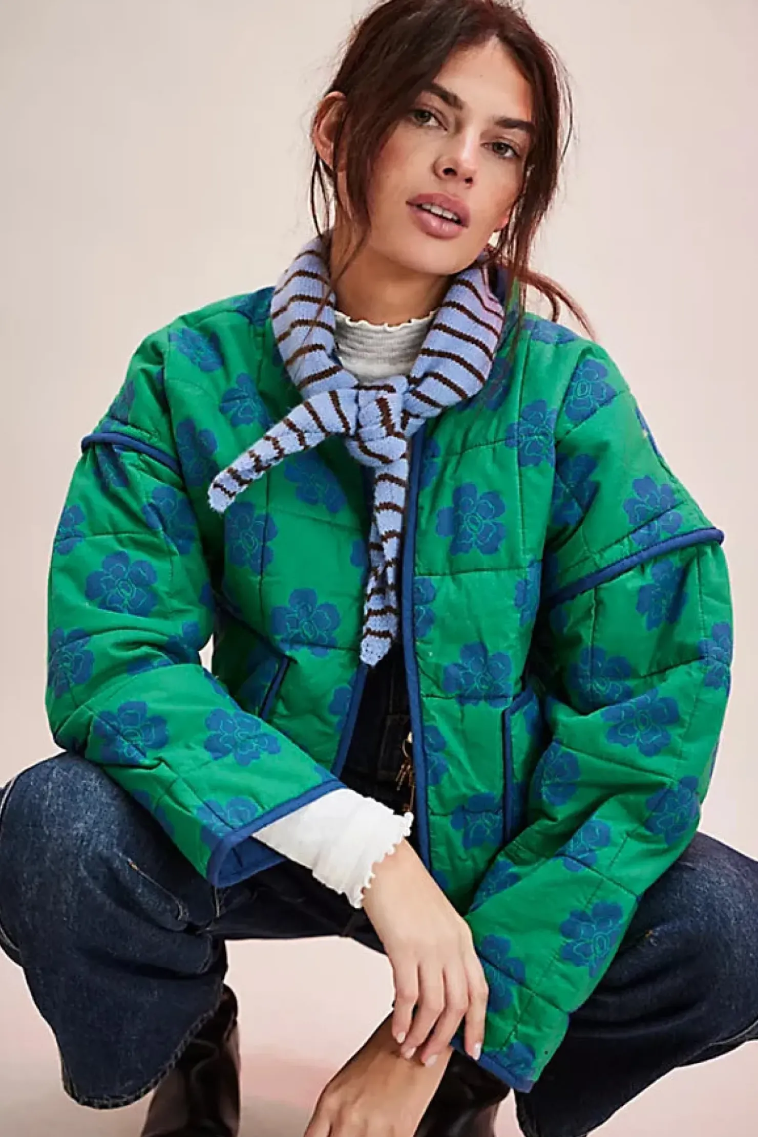 Best Free People Chloe Jacket - Grass Combo