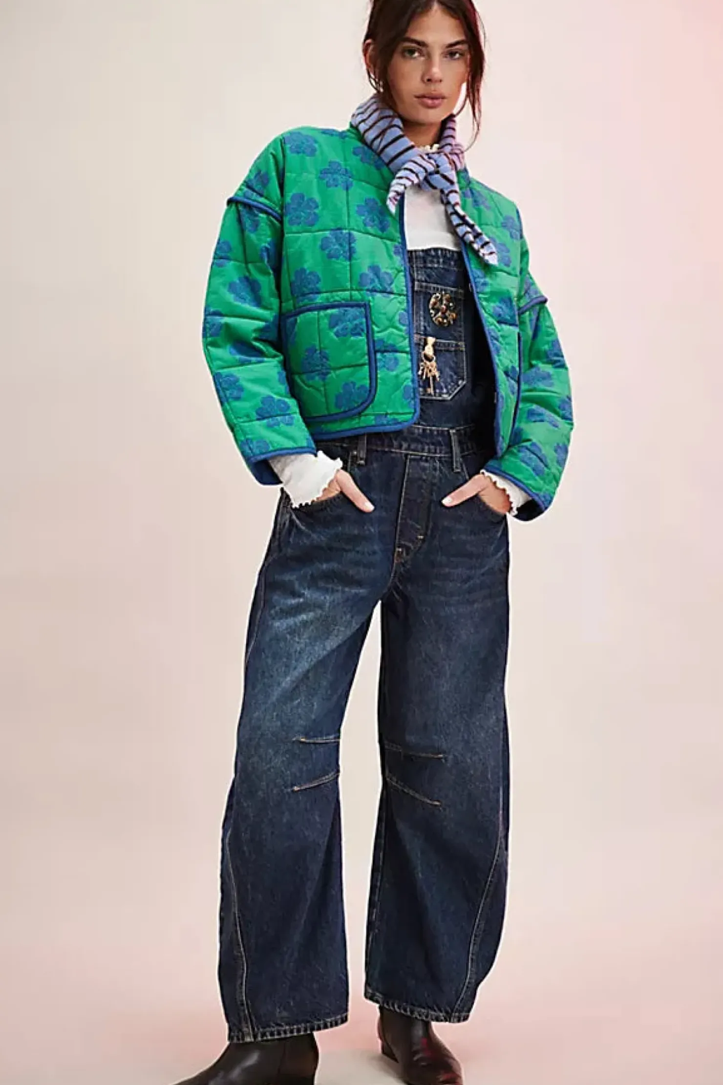 Best Free People Chloe Jacket - Grass Combo