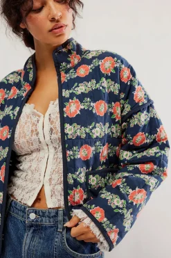 New Free People Chloe Jacket- Dusk Combo