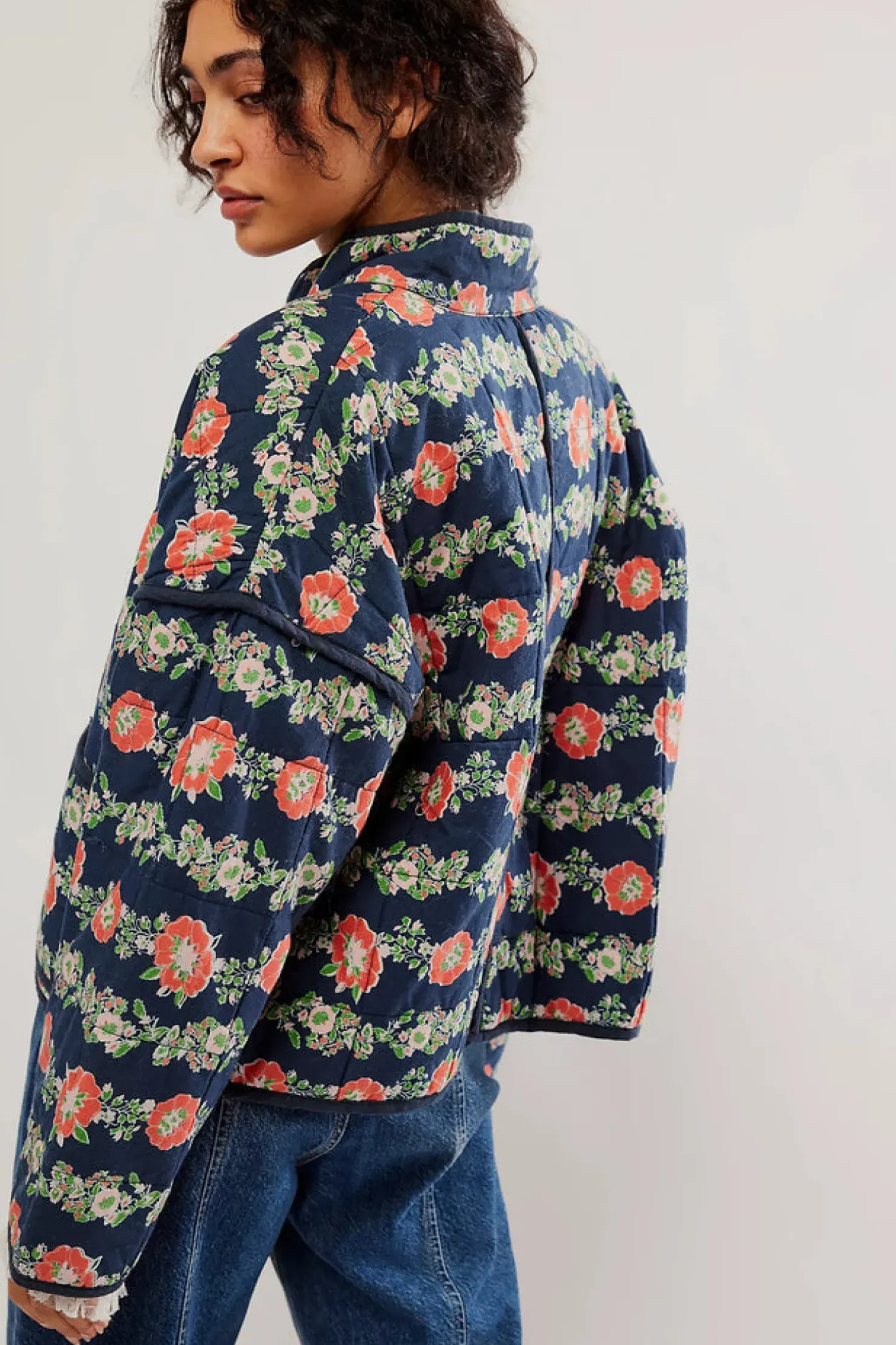 New Free People Chloe Jacket- Dusk Combo