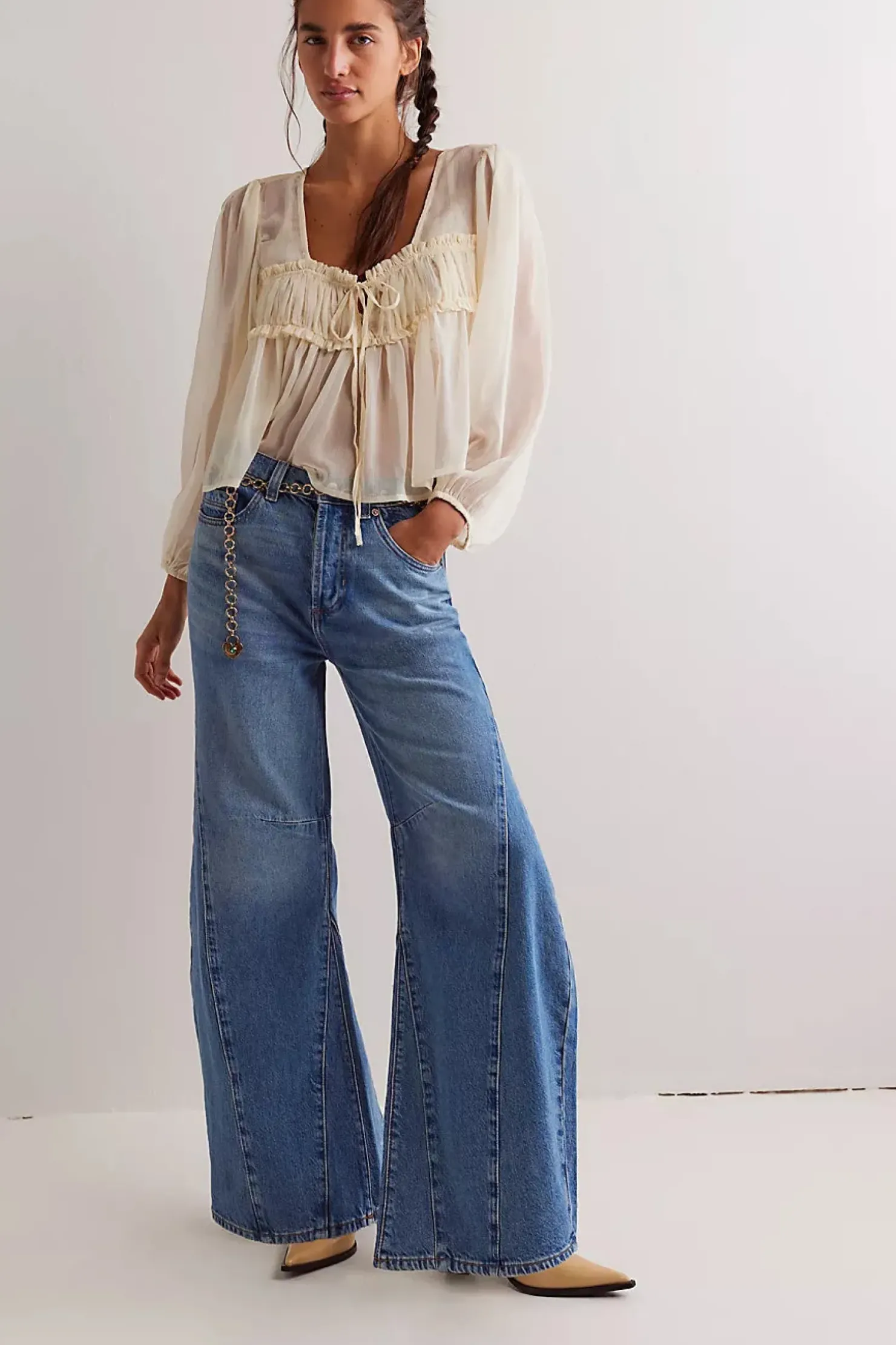Discount Free People Eden High Slouchy Jean - Homefree