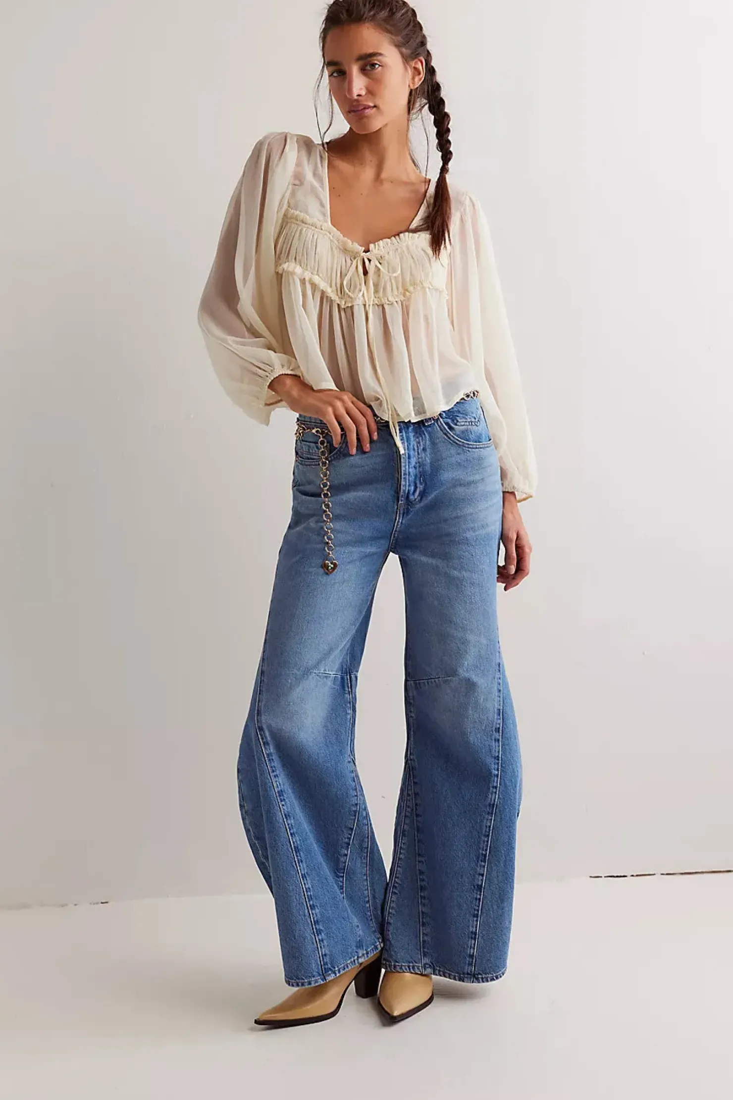 Discount Free People Eden High Slouchy Jean - Homefree