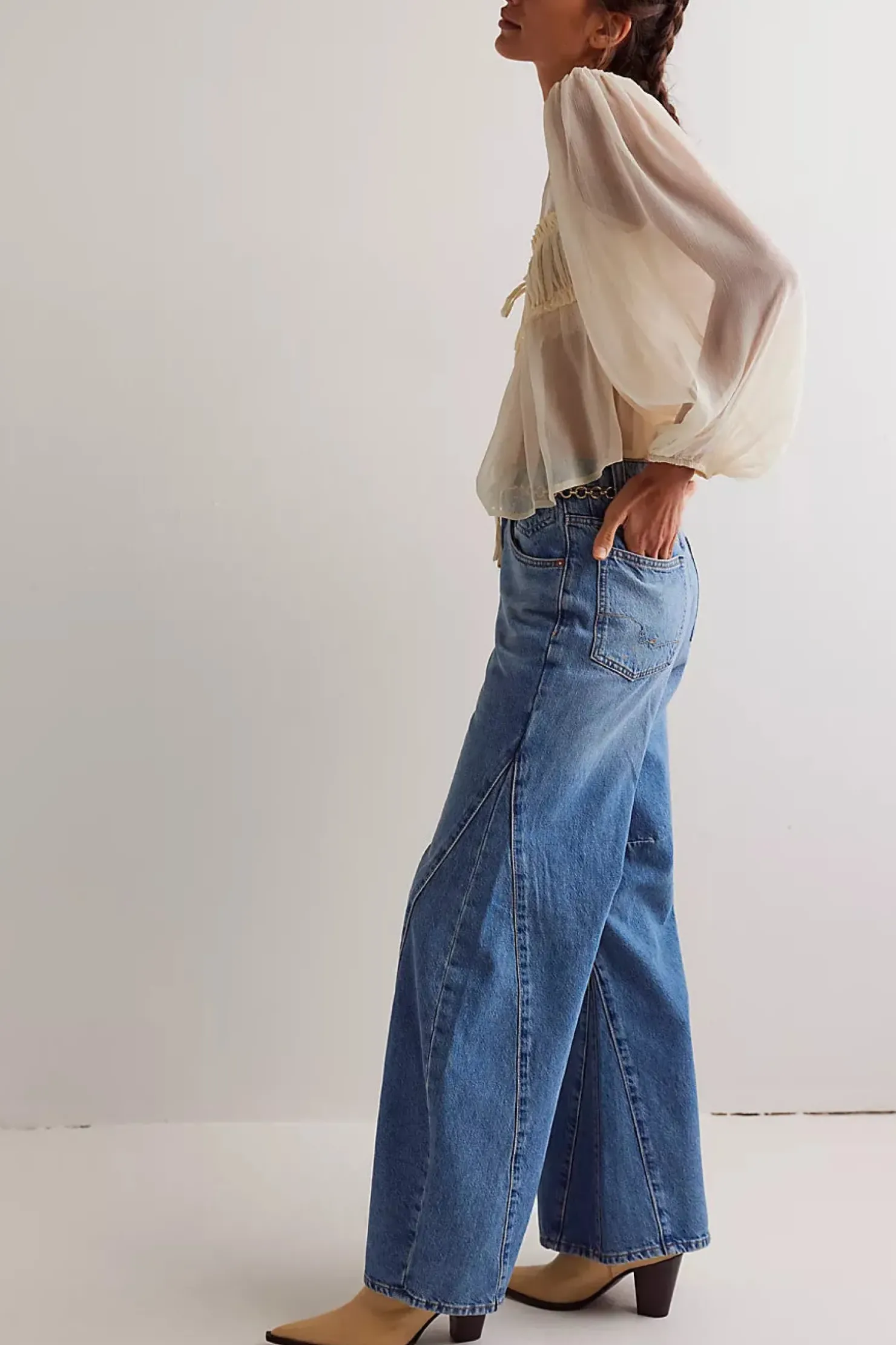 Discount Free People Eden High Slouchy Jean - Homefree