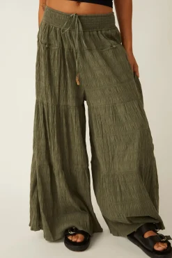Hot Free People In Paradise Wide Leg Pant - Dried Basil