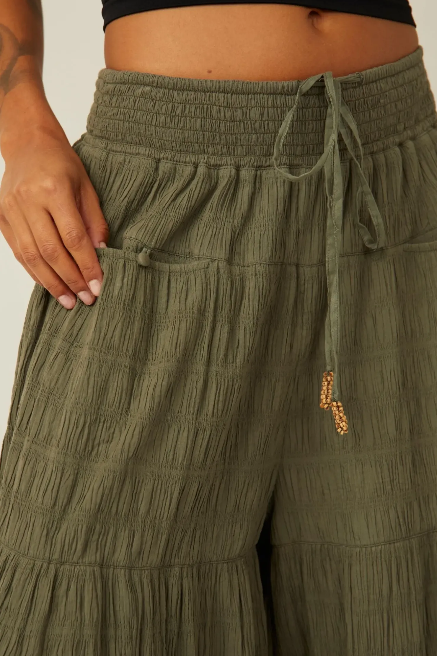 Hot Free People In Paradise Wide Leg Pant - Dried Basil