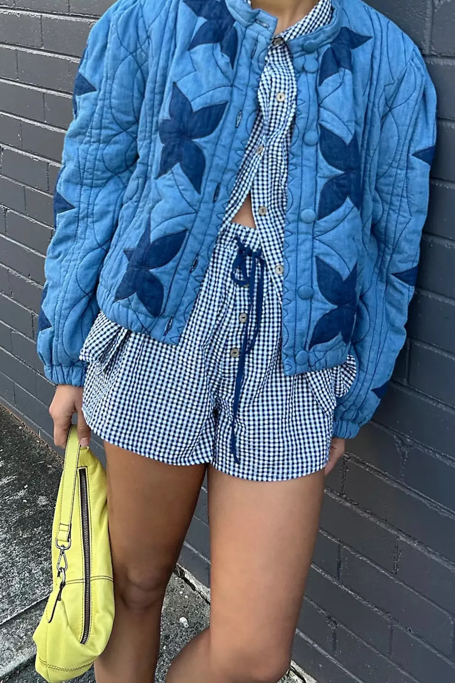 Clearance Free People Quinn Quilted Jacket - Indigo Combo