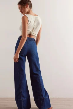 Discount Free People Ryla A Line Jean - Dreamscape Blue