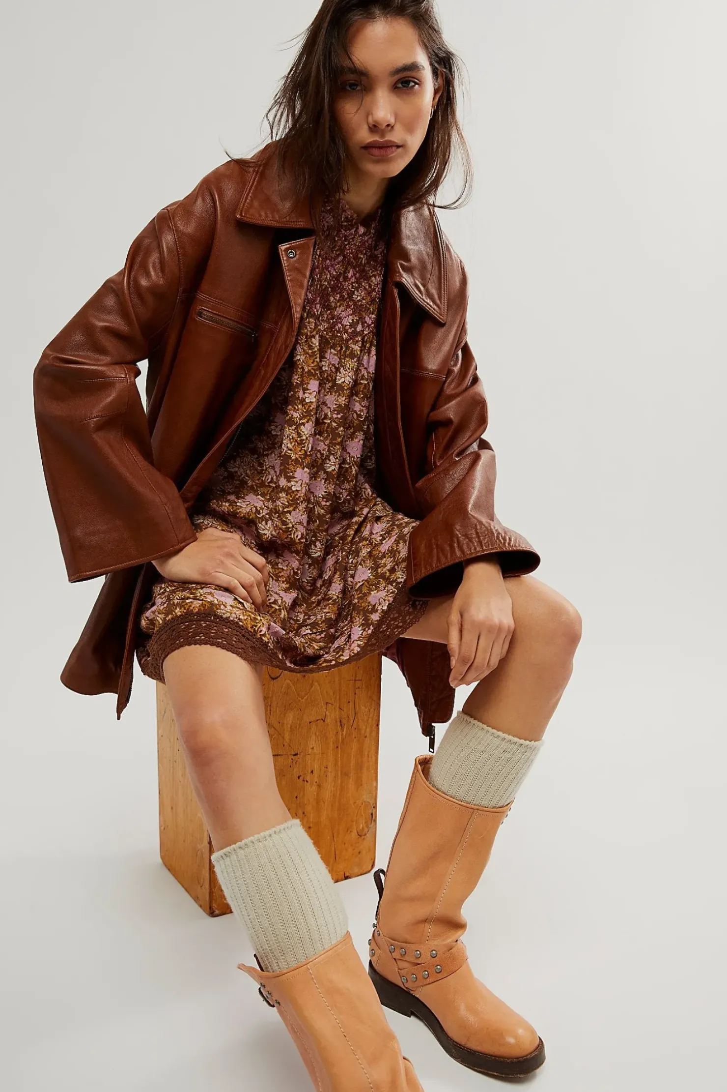 Clearance Free People Shea Printed Mini - Chocolate Combo