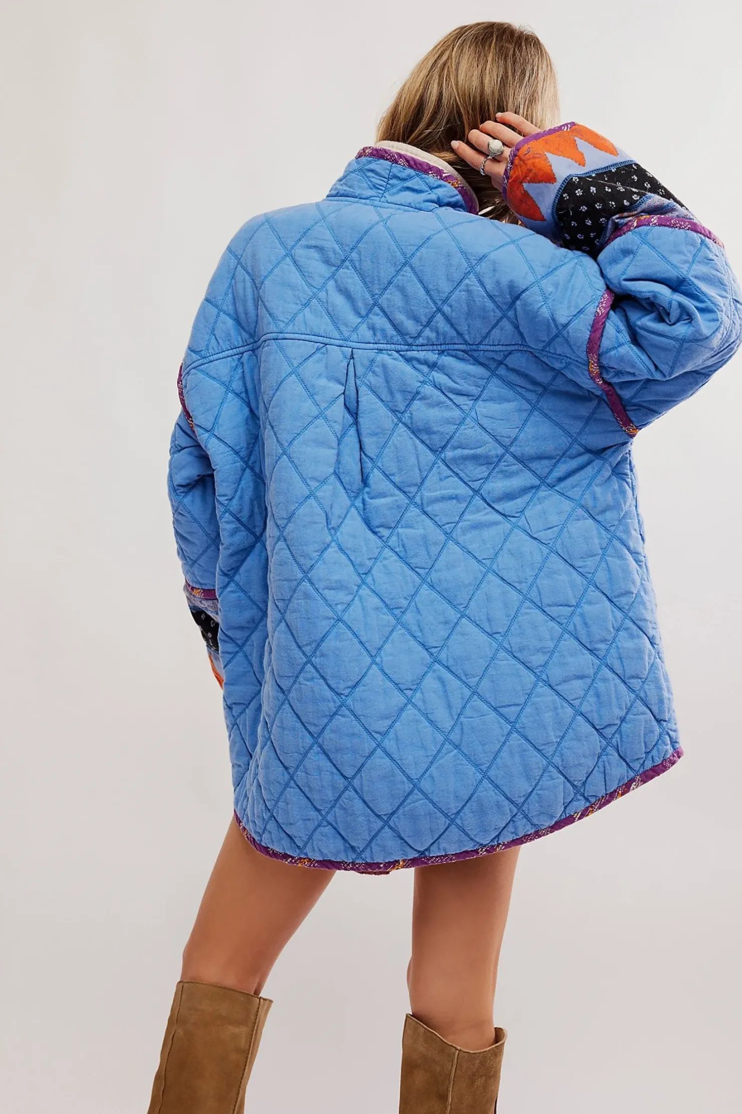 Best Free People Winnie Jacket - Blue Combo