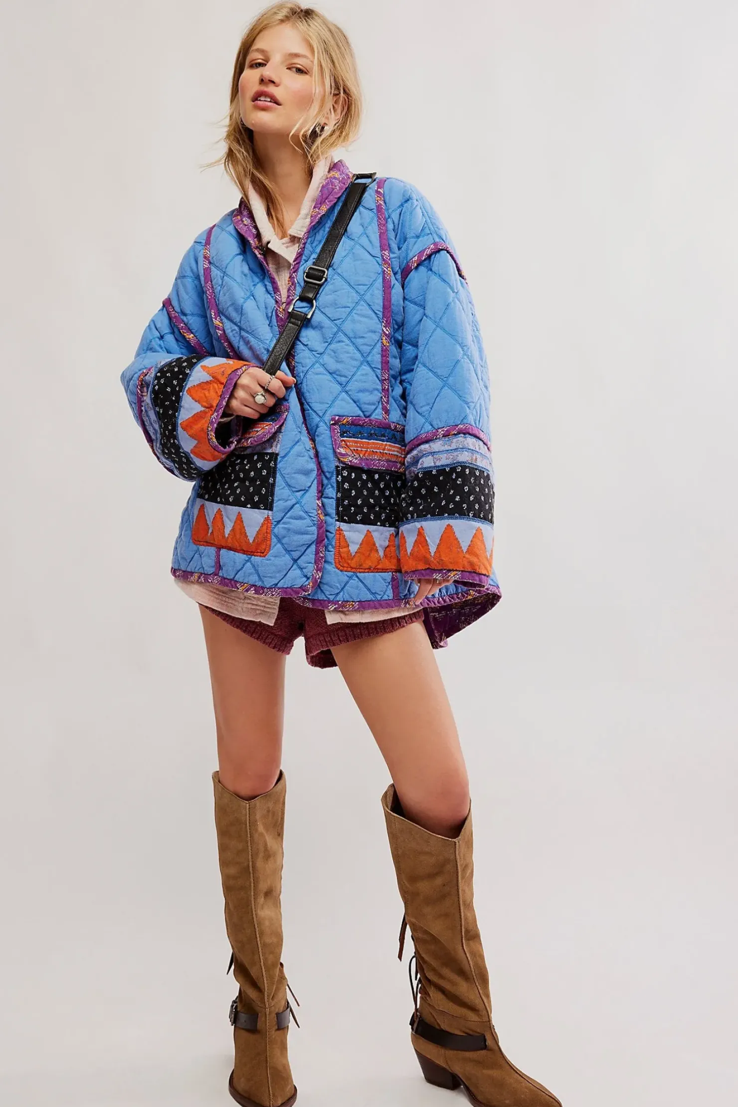 Best Free People Winnie Jacket - Blue Combo