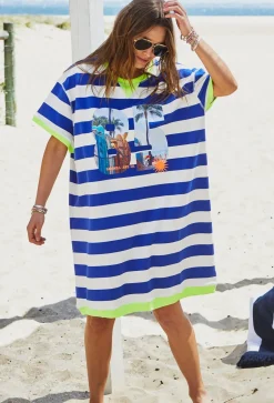 Discount Hammill & Co Hammill & Co Beach Sweat Dress - Royal/White Stripe
