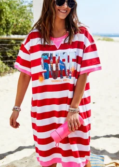 Clearance Hammill & Co Hammill & Co Beach Sweat Dress - Red/White Stripe