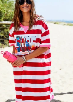 Clearance Hammill & Co Hammill & Co Beach Sweat Dress - Red/White Stripe
