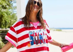 Clearance Hammill & Co Hammill & Co Beach Sweat Dress - Red/White Stripe
