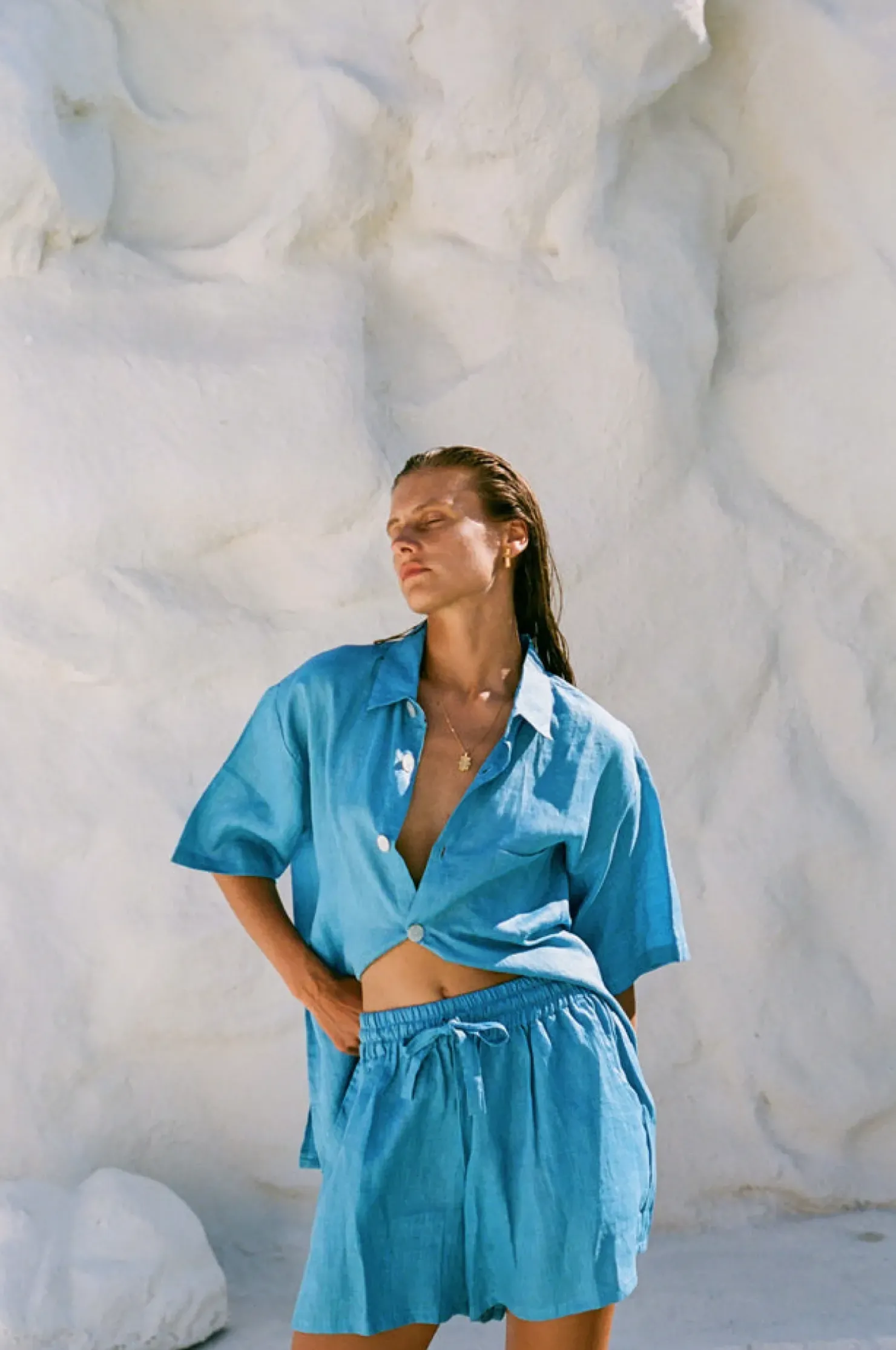 Sale Hobo & Hatch Hobo & Hatch Breeze Shirt - Ocean