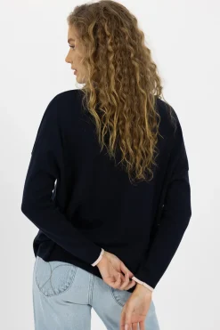 Fashion Humidity Heidi Knit Top - Navy