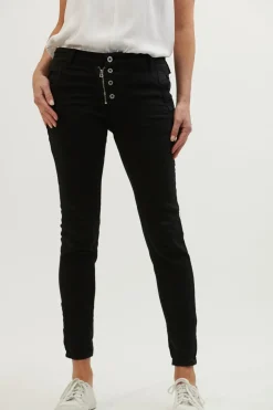 Outlet Italian Star Button Jean - Black