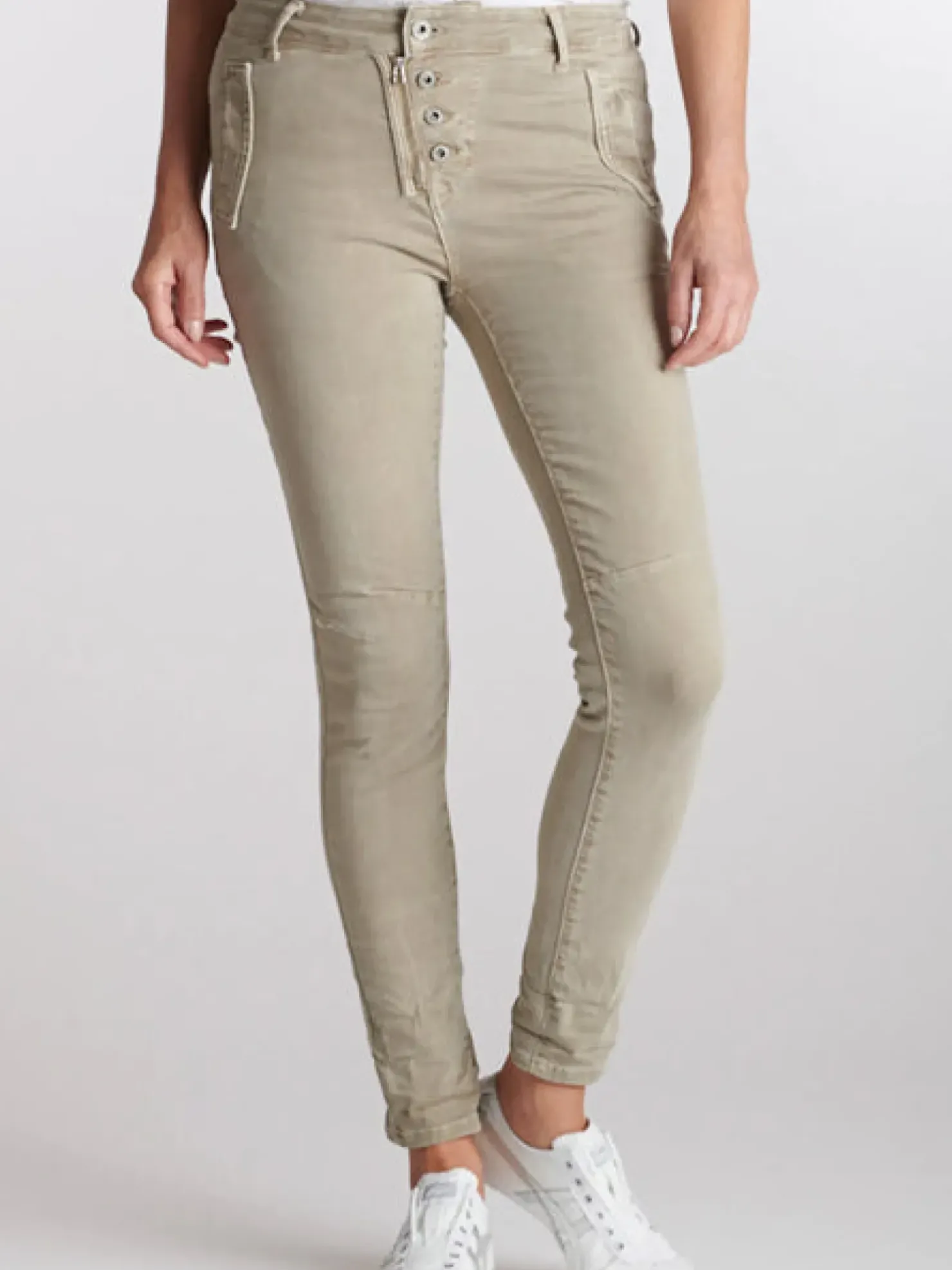 Clearance Italian Star Button Jean - Beige