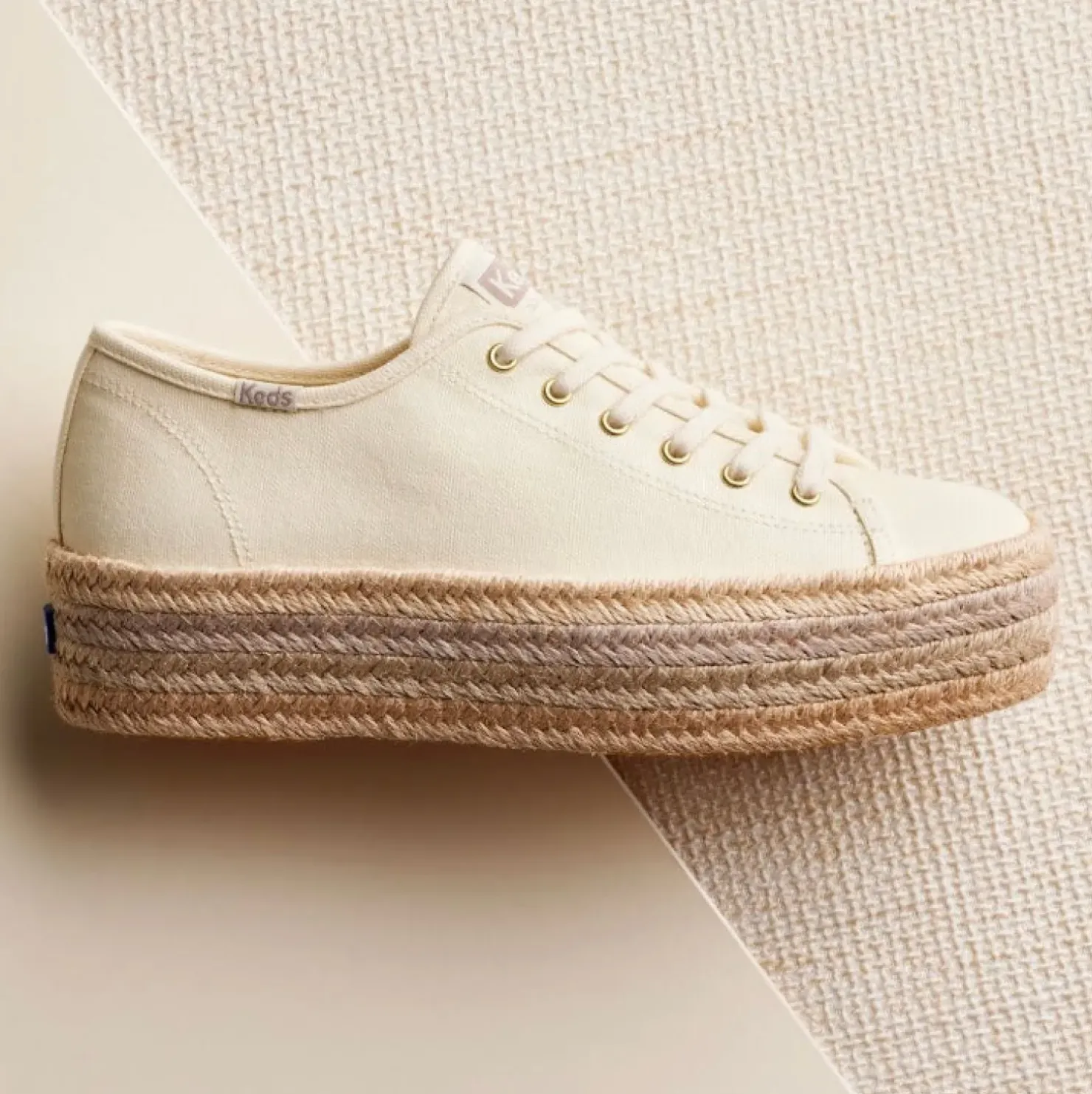 Outlet Keds Tripe Up Canvas Jute Foxing - Natural