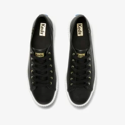 New Keds Triple Kick Amp Leather- Black