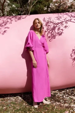 Clearance Kinney Jenna Dress - Bright Raspberry