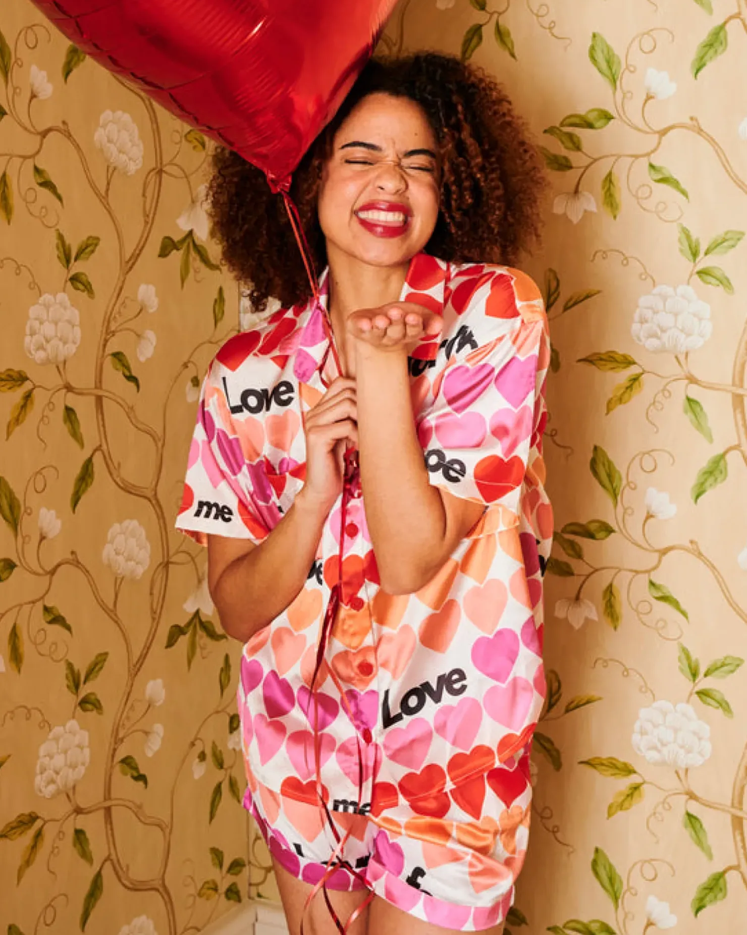 Sale Kip and Co Kip & Co - Forever Satin Short Sleeve Shirt & Short PJ Set