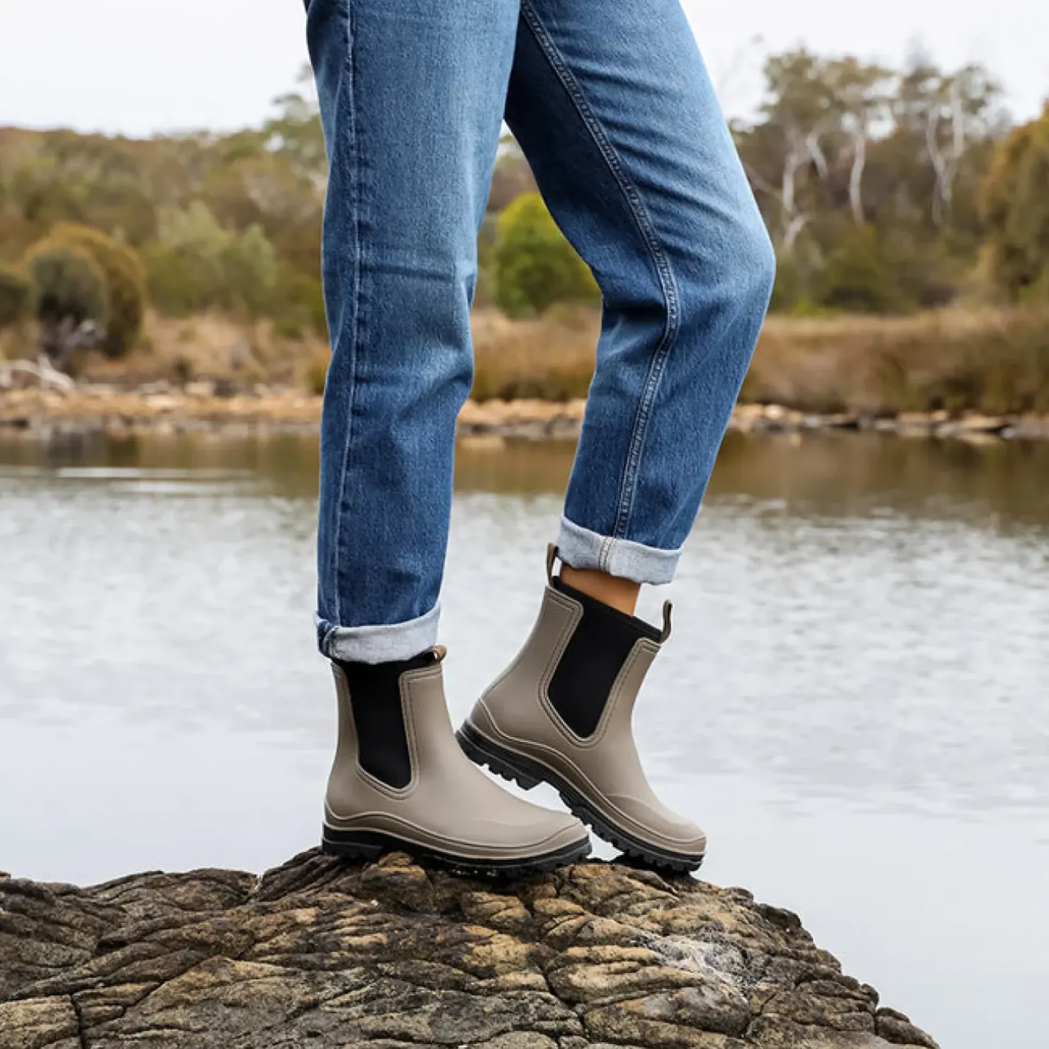 New Los Cabos Shoes Los Cabos Amelia Rainboot - Khaki