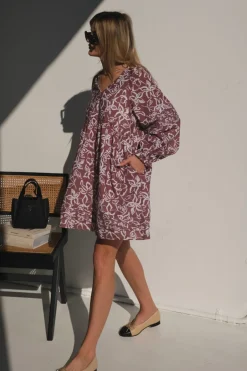 Clearance Lunar Fox Stevie Linen Dress - Sangria