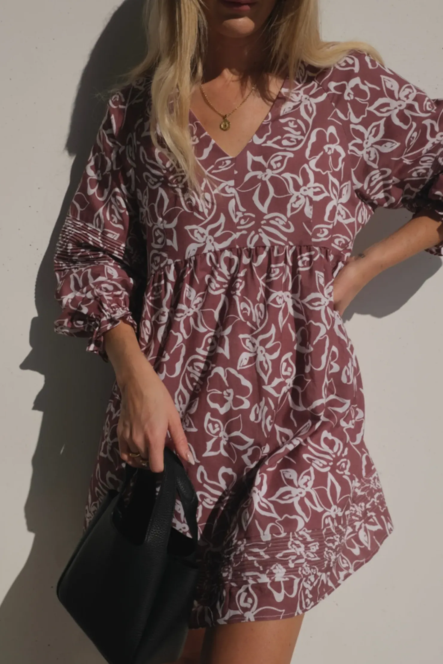 Clearance Lunar Fox Stevie Linen Dress - Sangria