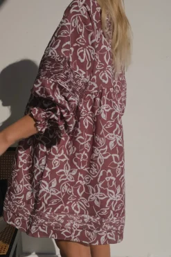 Clearance Lunar Fox Stevie Linen Dress - Sangria