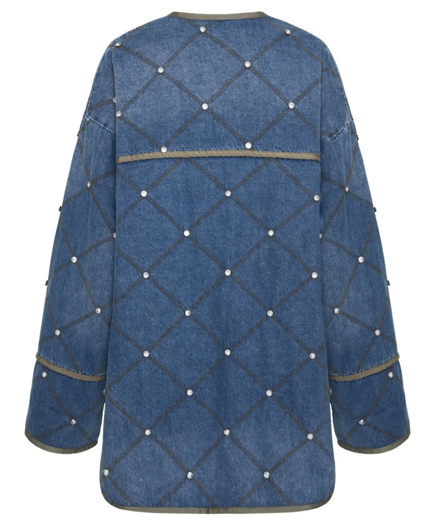 Clearance One Teaspoon Bay Blue Quilted Crystal Studded Jacket