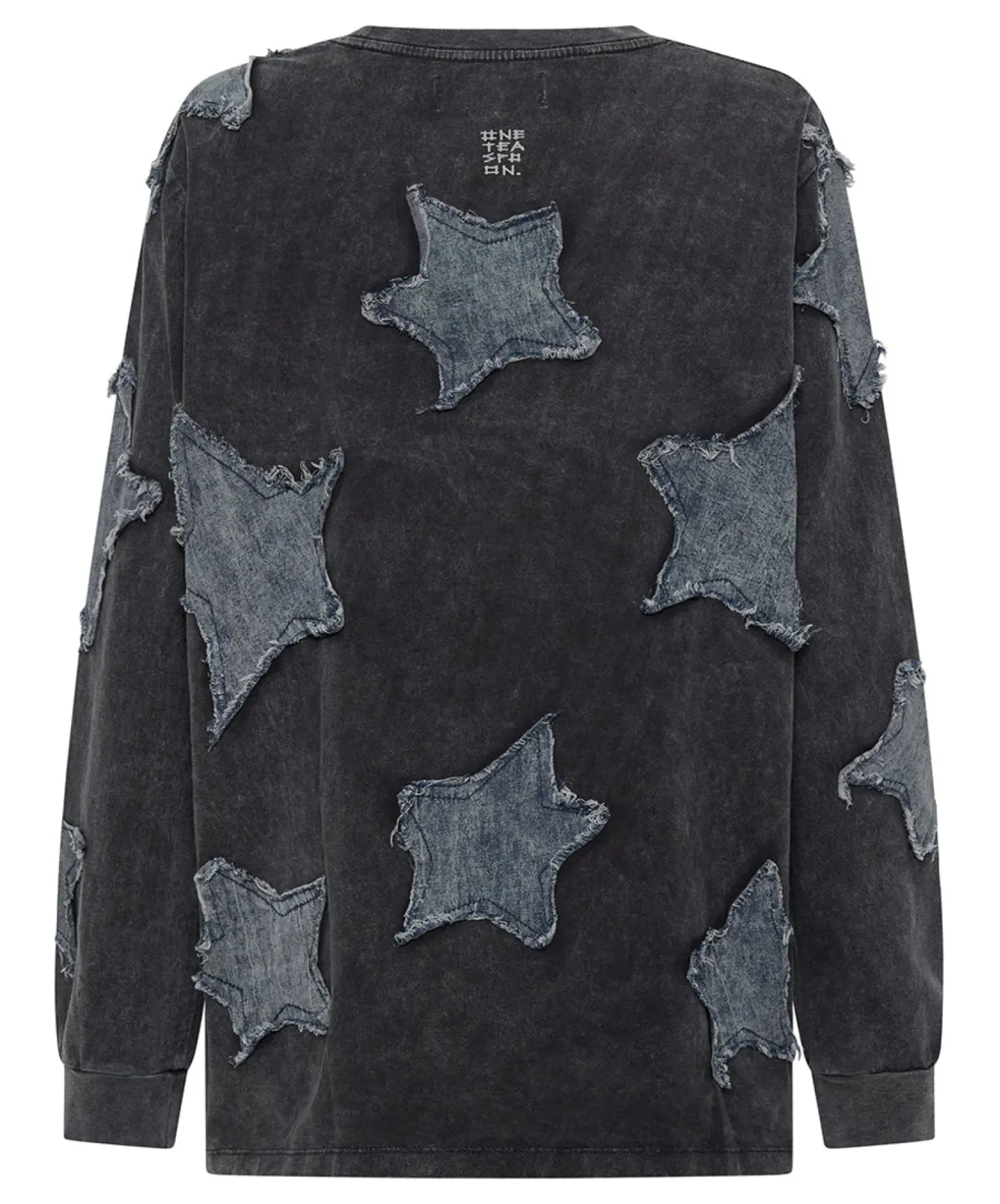 Outlet One Teaspoon Denim Star Boyfriend Longsleeve Tee - Black Acid