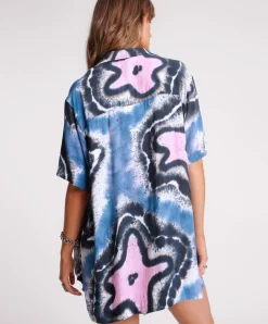 Fashion One Teaspoon Hand Painted Floral Short Sleeve Shirt - Multi