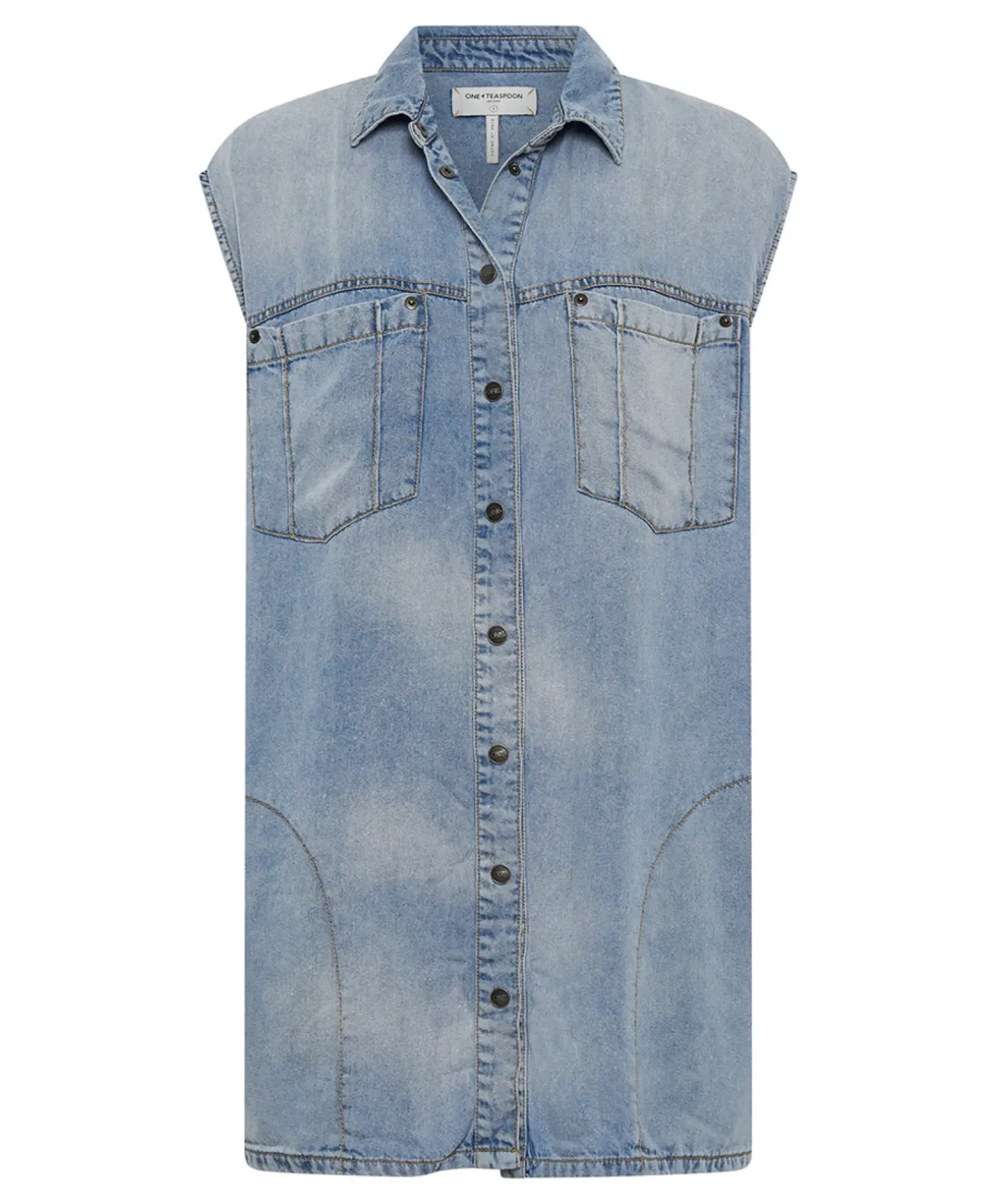 Hot One Teaspoon Tencel Shirt Dress - Soft Blue