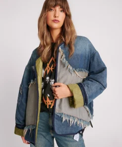 Outlet One Teaspoon Wadded Jacket - Memphis Light Star Denim